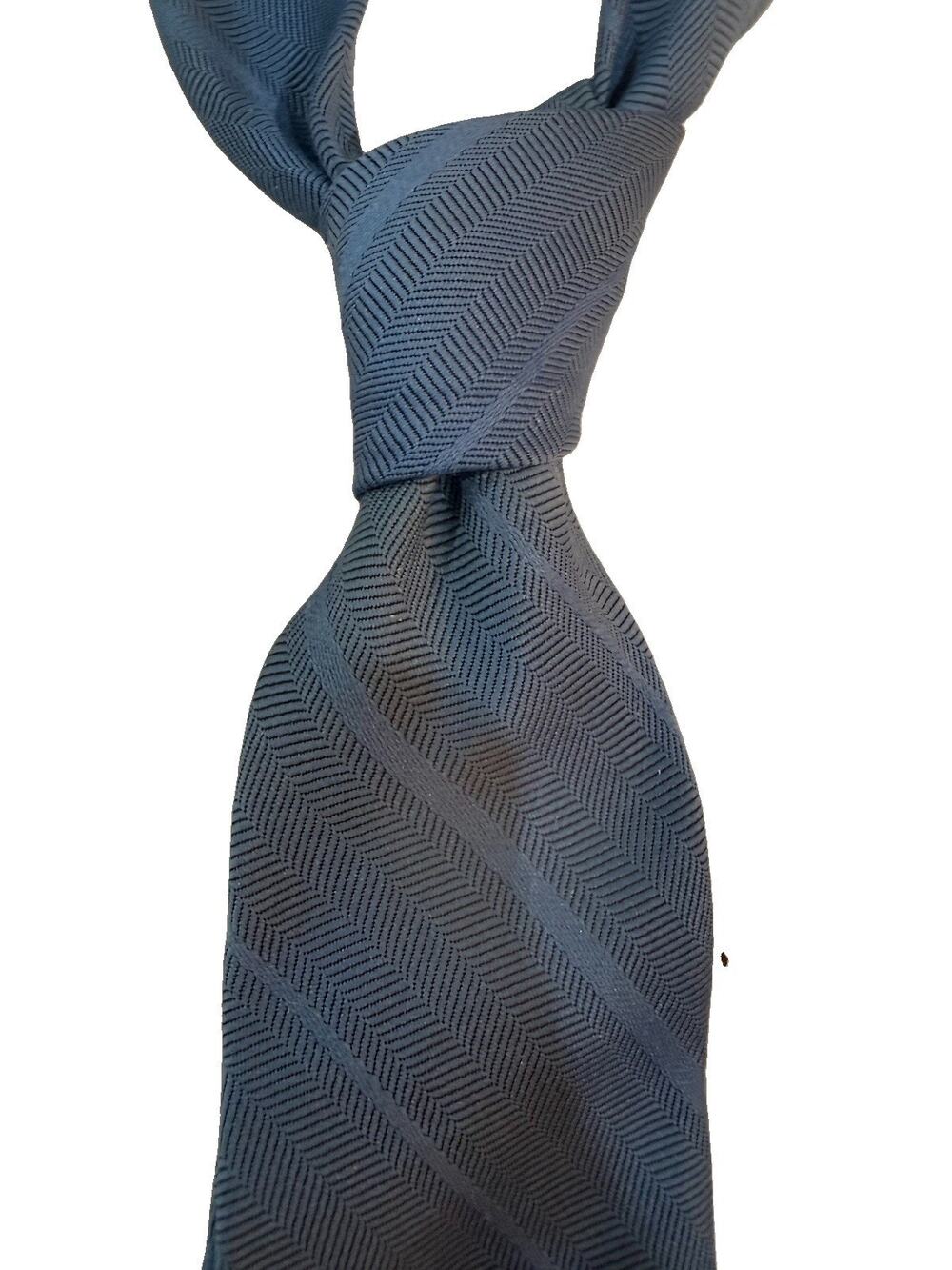 Ketch Men's Geometric Woven Tie Blue Logo Accent Classic Width Short Length